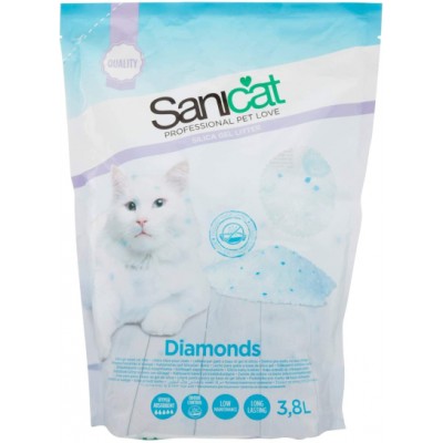 Kraikas katėms SANICAT Diamonds, iš silikagelio, 3,8 L
